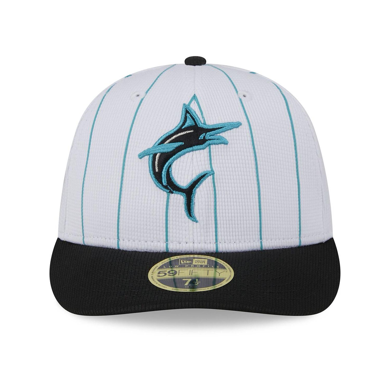 Men's White Miami Marlins 2024 Batting Practice Low Profile 59FIFTY Fitted Hat