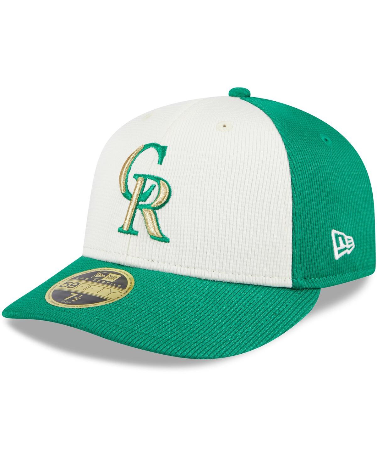 Shop New Era Men's  White, Green Colorado Rockies 2024 St. Patrick's Day Low Profile 59fifty Fitted Hat In White,green