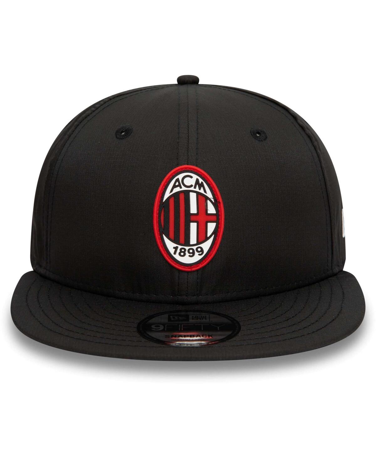 Shop New Era Men's  Black Ac Milan Ripstop 9fifty Snapback Hat
