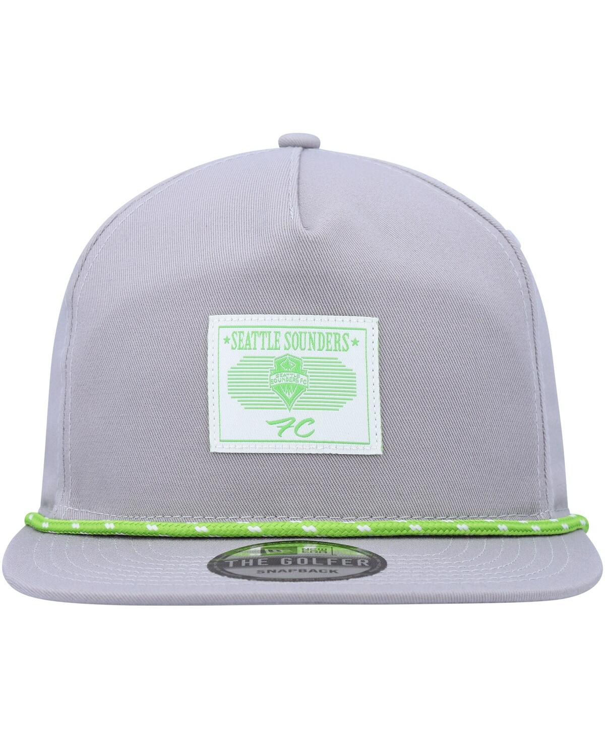 Shop New Era Men's  Gray Seattle Sounders Fc Patch Golfer Adjustable Hat