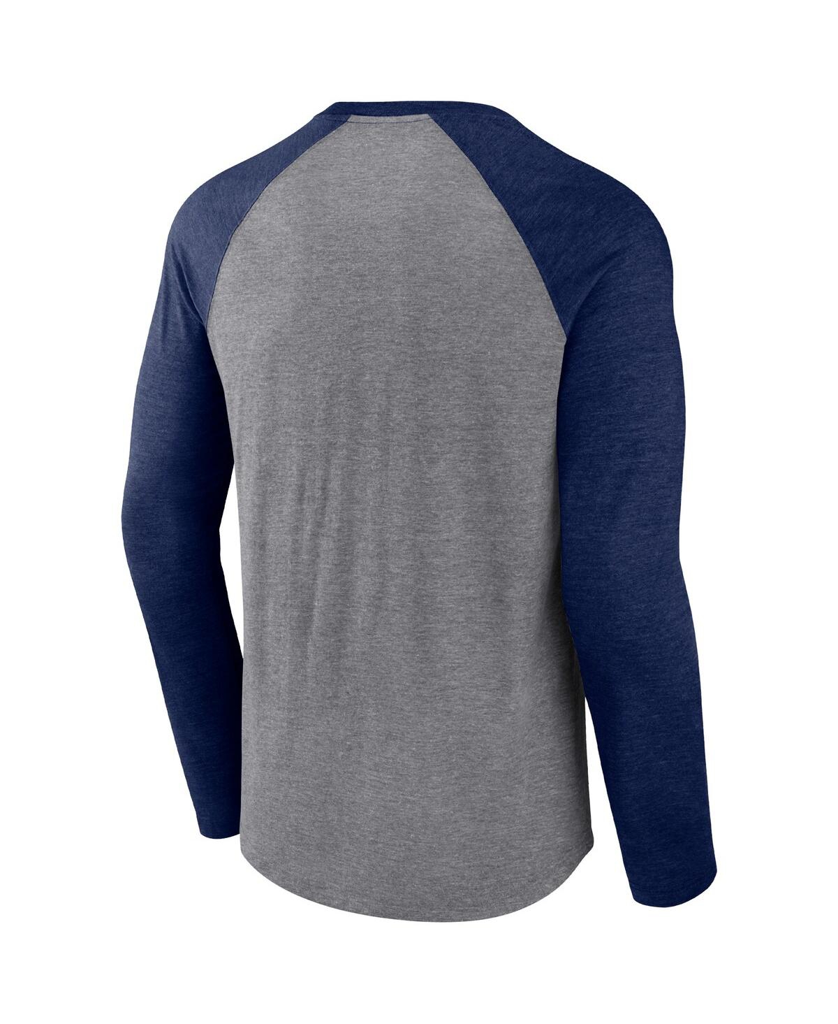 FanaticsUConn Huskies Five-Time Ncaa Men's Basketball National Champions Retro Tri-Blend Long Sleeve T-shirt - Heather Gray