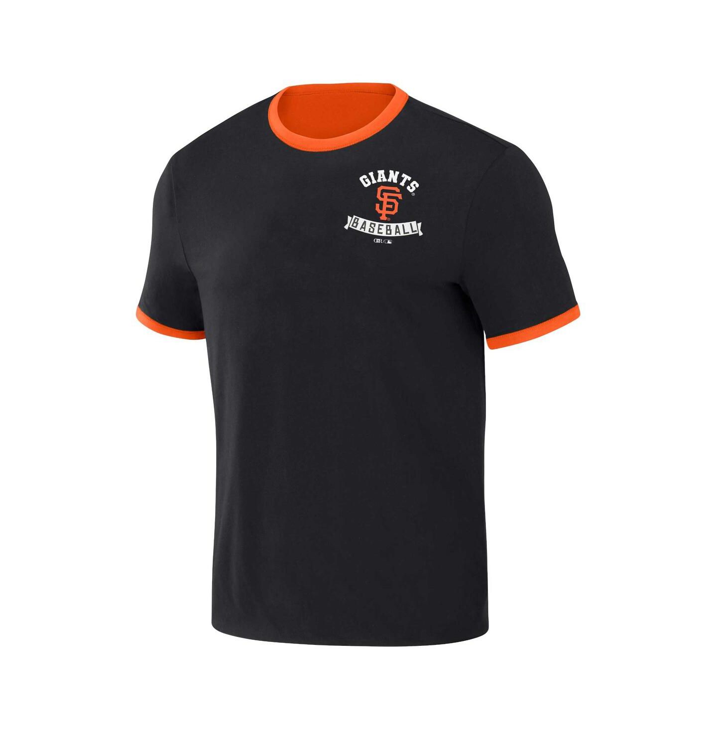 Мужская футболка Fanatics Darius Rucker Collection by Black, Orange Distressed San Francisco Giants Two-Way Ringer Reversible — фото 2