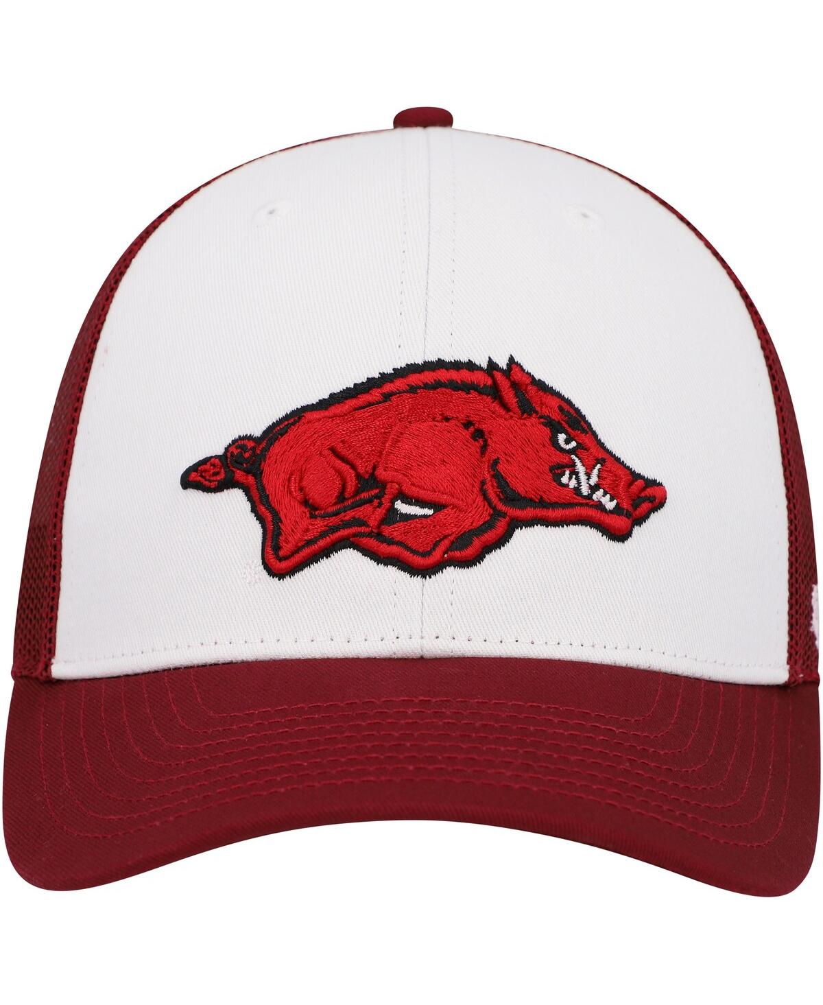 47 Brand Men's ' White, Cardinal Arkansas Razorbacks Freshman Trucker Adjustable Hat In White,cardinal