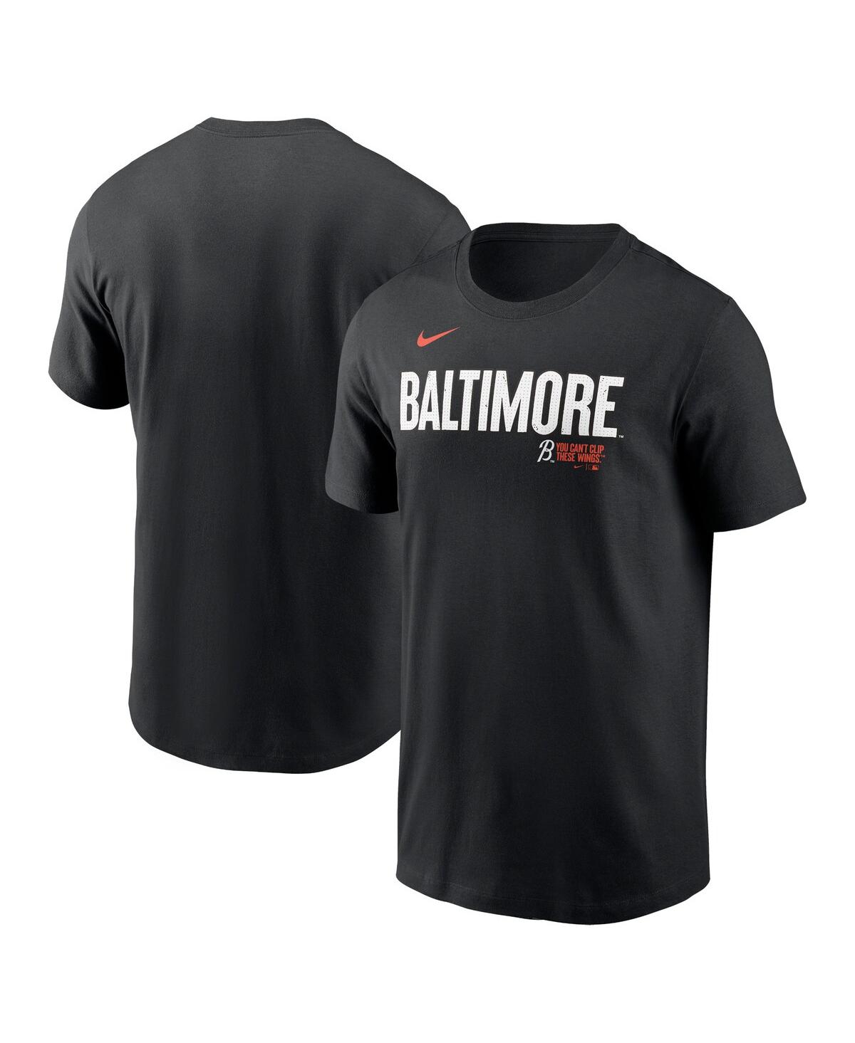 Nike Black Baltimore Orioles City Connect Wordmark T-shirt In Black