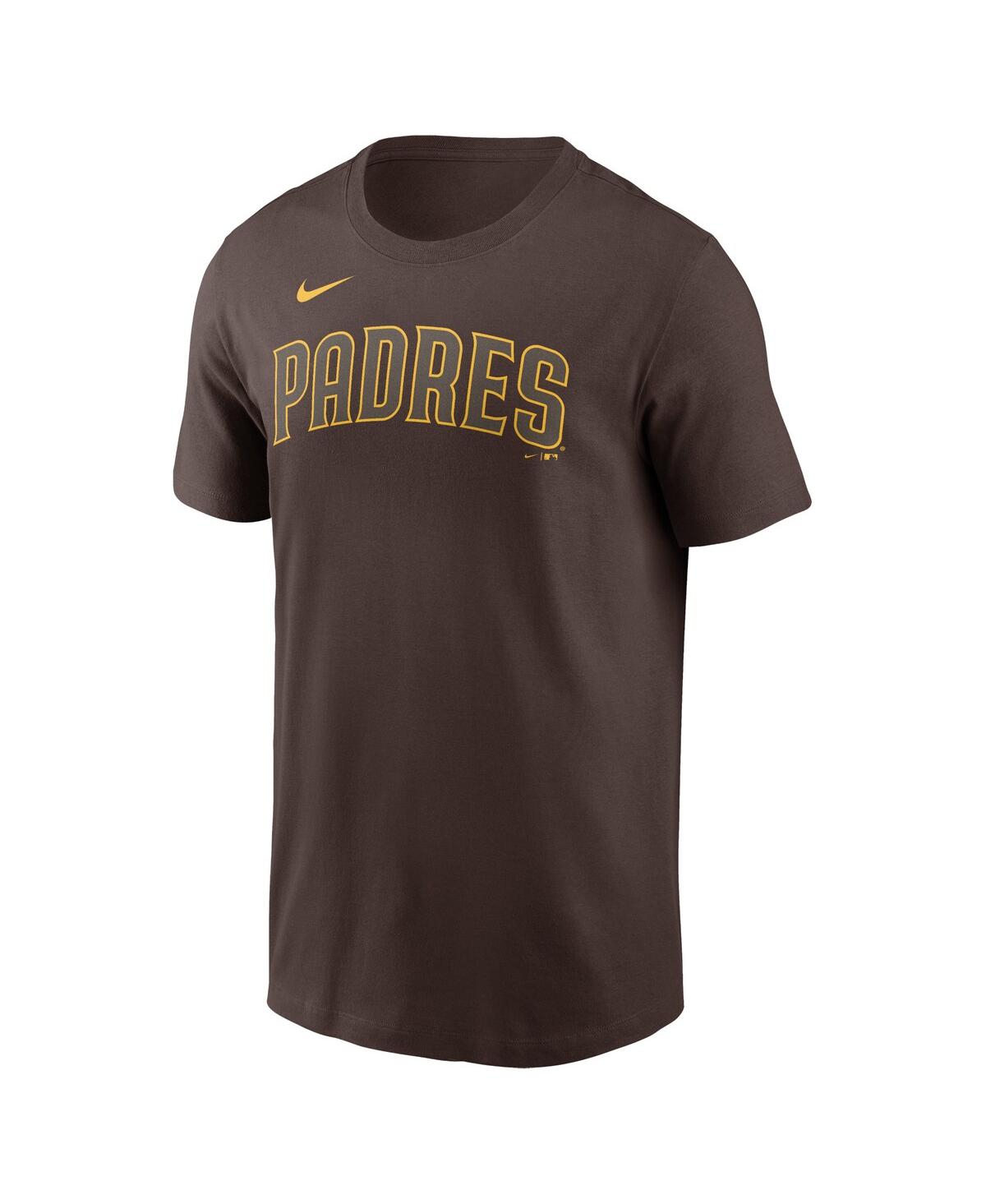 Shop Nike Men's  Brown San Diego Padres Fuse Wordmark T-shirt