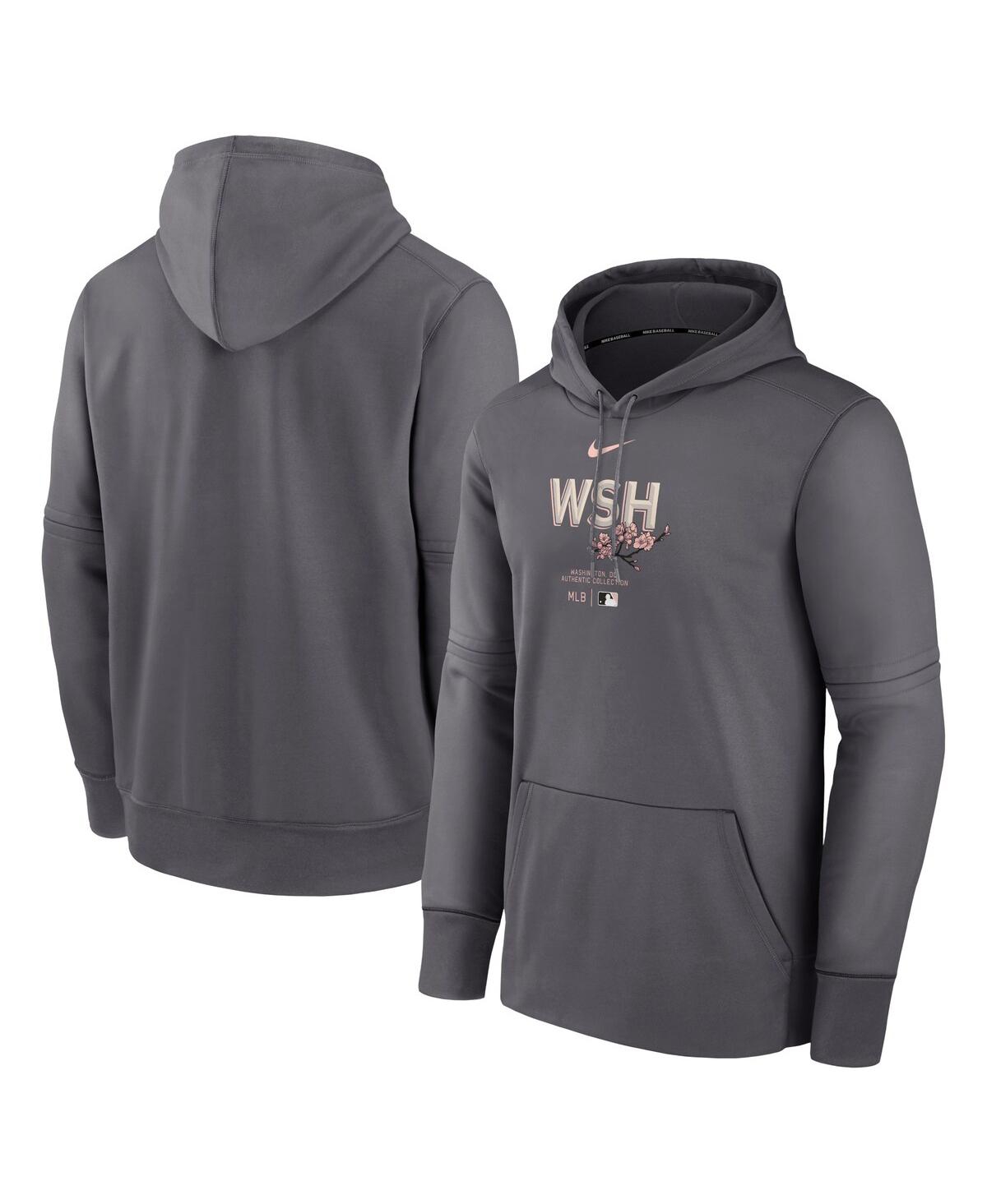 Nike Men's  Charcoal Washington Nationals City Connect Practice Performance Pullover Hoodie