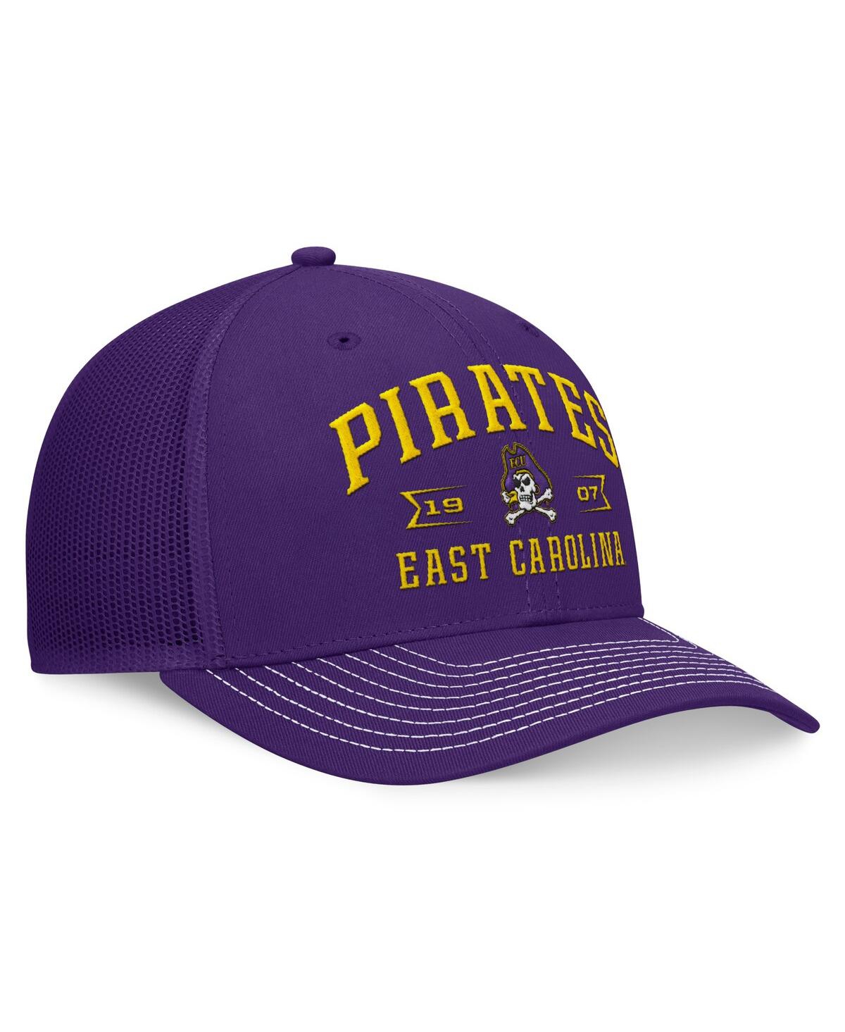 Shop Top Of The World Men's  Purple Ecu Pirates Carson Trucker Adjustable Hat