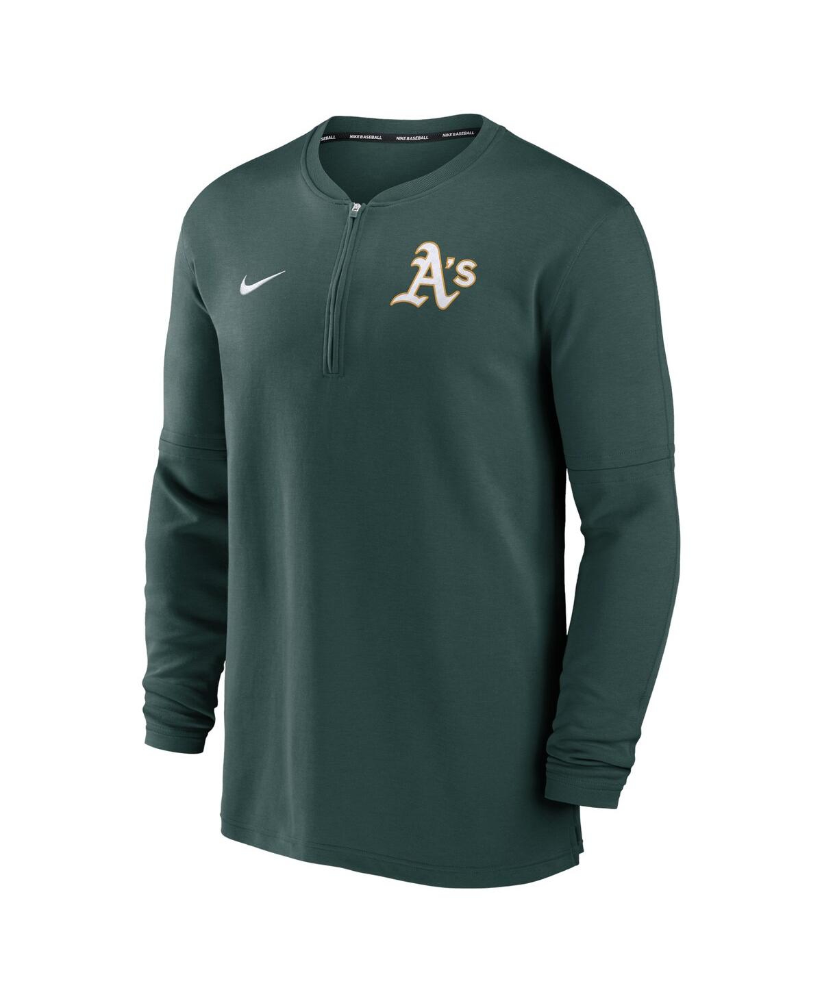 Men's NikeOakland Athletics Authentic Collection Game Time Performance Quarter-Zip Top - Green