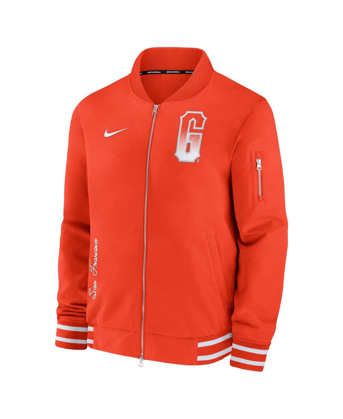 Shop Nike Men's  Orange San Francisco Giants Authentic Collection Game Time Bomber Full-zip Jacket