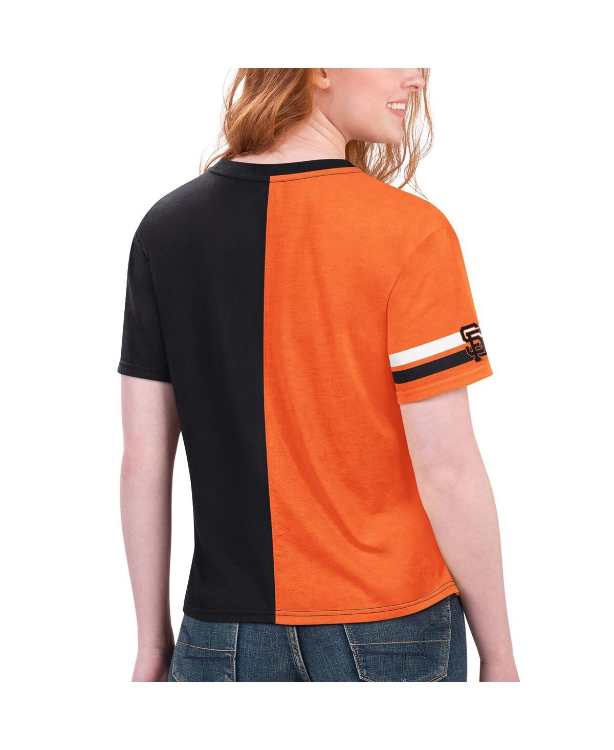Shop Starter Women's  Black, Orange San Francisco Giants Power Move T-shirt In Black,orange