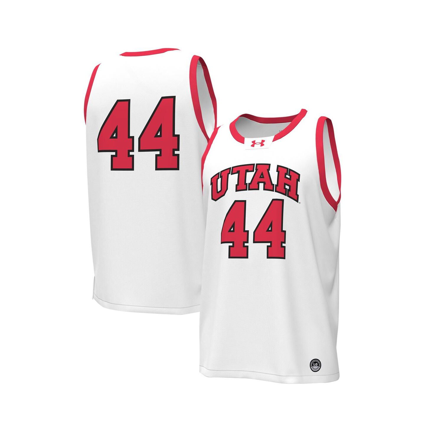 Мужской топ Under Armour #44 White Utah Utes Replica Basketball Jersey — фото 1