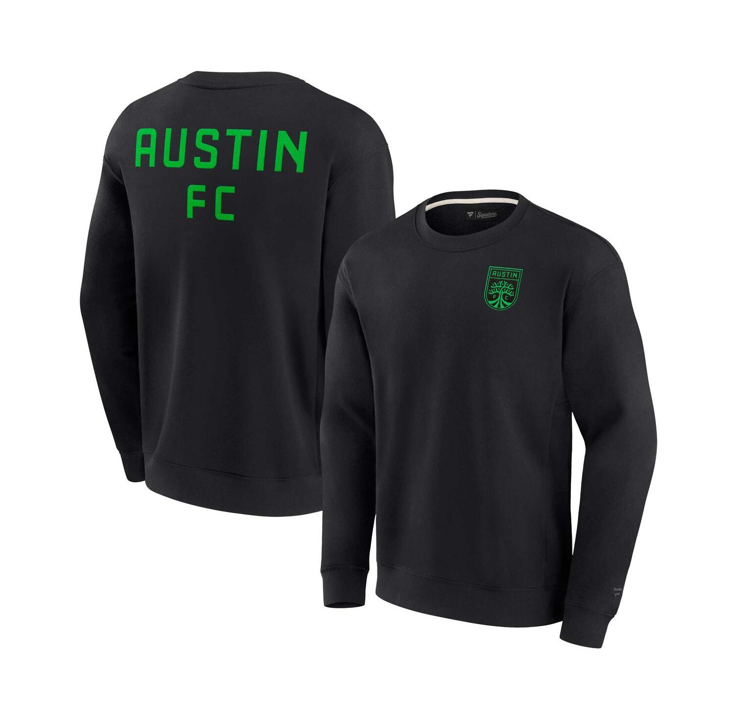 Men's and Women's Black Austin FC Super Soft Fleece Crew Sweatshirt