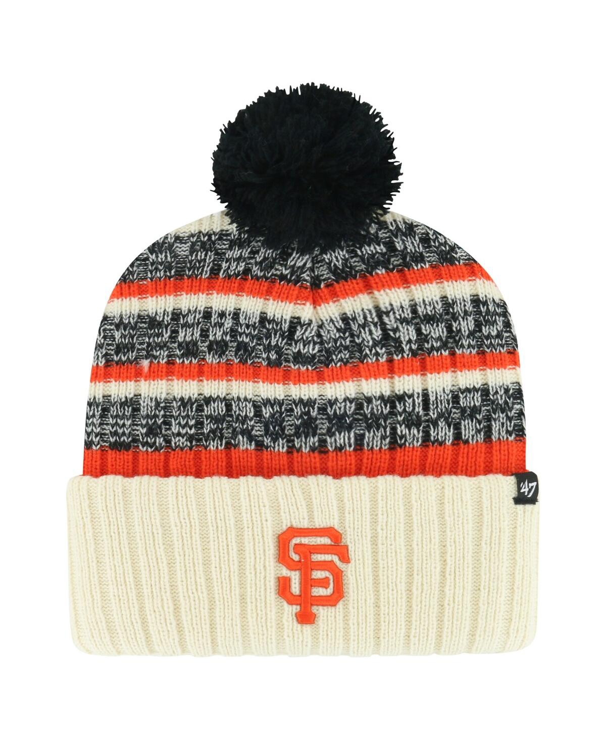 47 Brand Men's ' Natural San Francisco Giants Tavern Cuffed Knit Hat With Pom