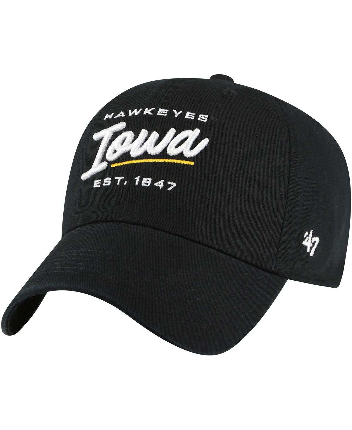 47 Brand Women's ' Black Iowa Hawkeyes Sidney Clean Up Adjustable Hat