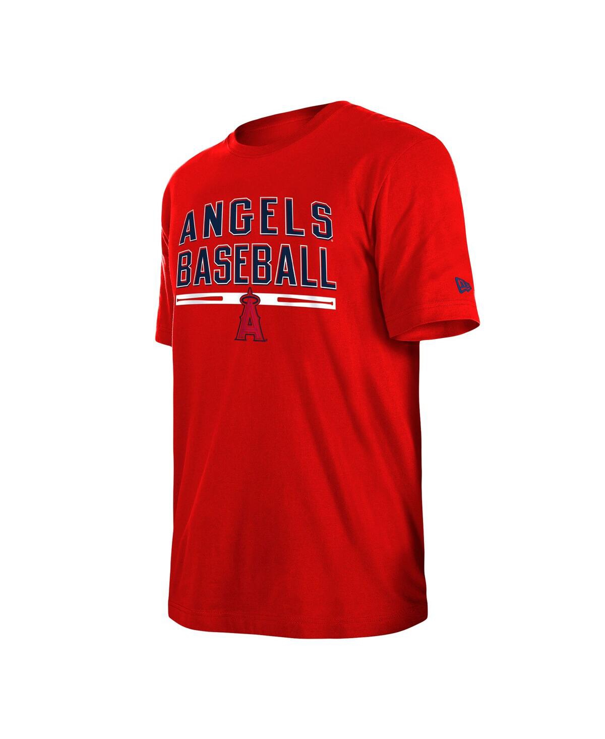 Shop New Era Men's  Red Los Angeles Angels Batting Practice T-shirt