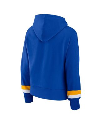 Women's Royal Los Angeles Rams Over Under Pullover Hoodie