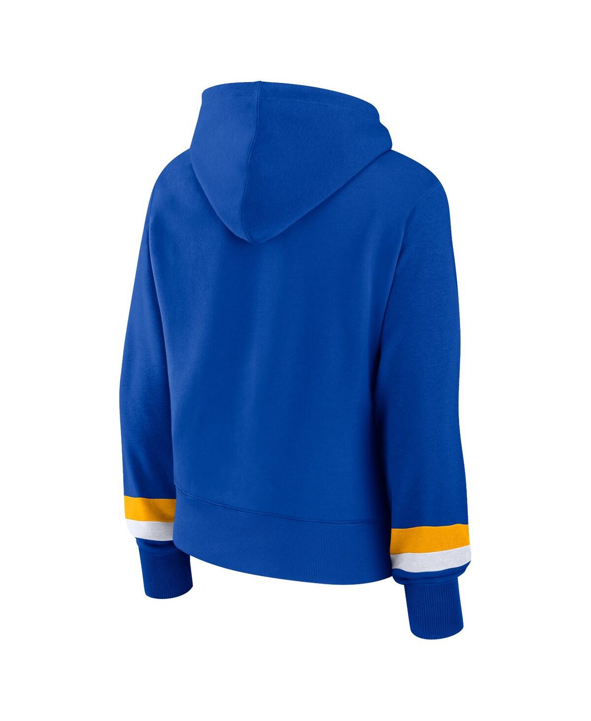 Women's FanaticsLos Angeles Rams Over Under Pullover Hoodie - Royal
