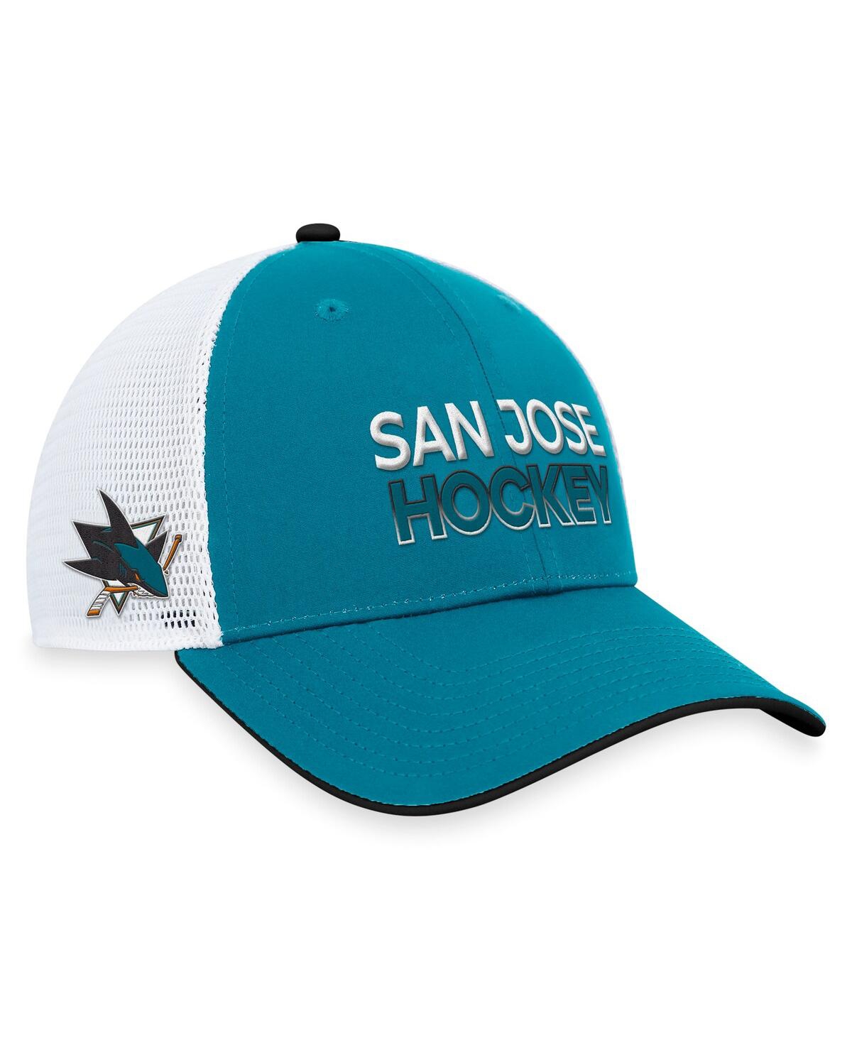 Men's Fanatics Teal San Jose Sharks Authentic Pro Rink Trucker Adjustable Hat - Teal