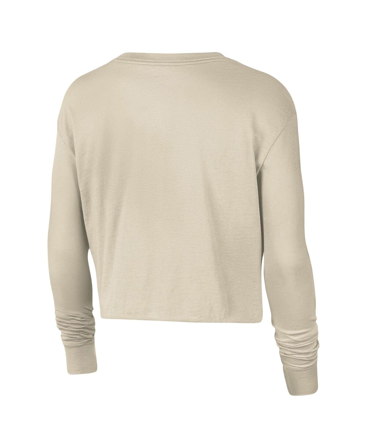 Women's NikeKentucky Wildcats Varsity Letter Long Sleeve Crop Top - Cream