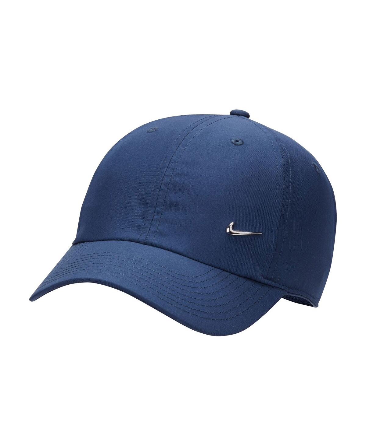 Nike Men's And Women's  Navy Metal Swoosh Club Performance Adjustable Hat