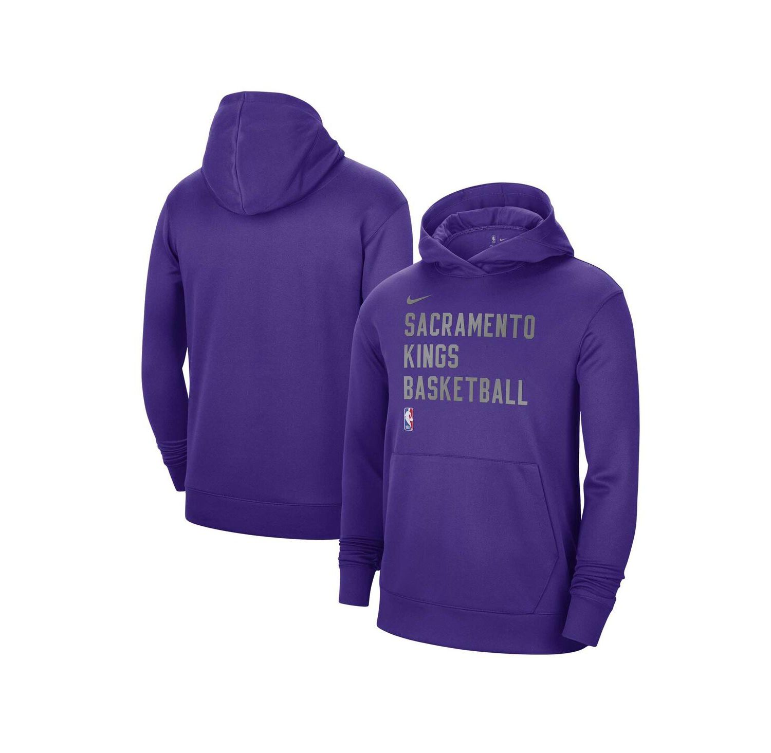 Men's and Women's Purple Sacramento Kings 2023, 24 Performance Spotlight On-Court Practice Pullover Hoodie