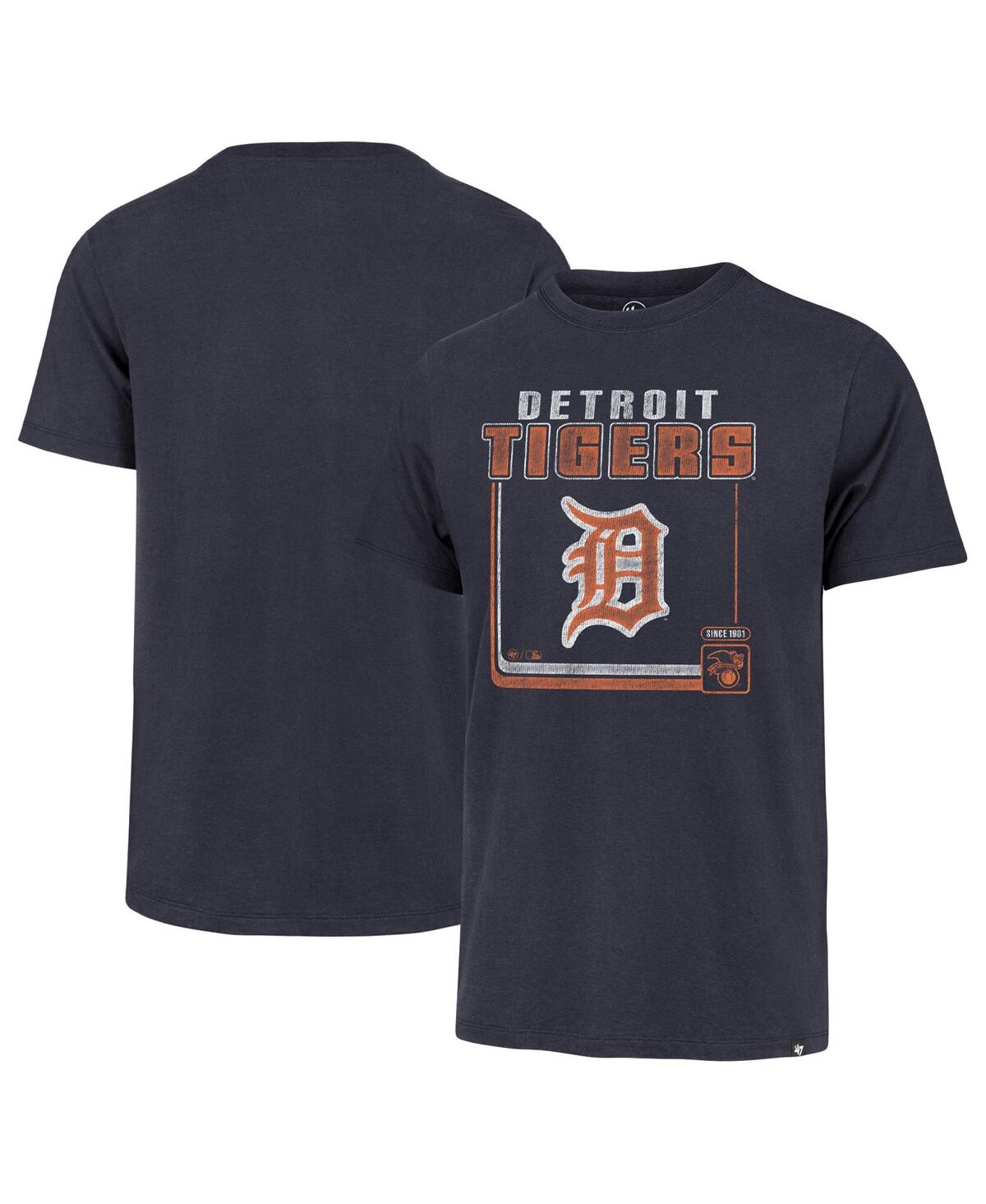Shop 47 Brand Men's ' Navy Distressed Detroit Tigers Cooperstown Collection Borderline Franklin T-shirt