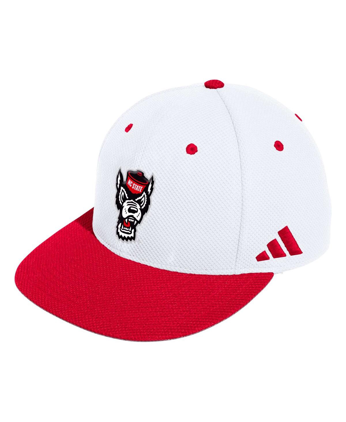 Adidas Originals Men's Adidas White Nc State Wolfpack On-field Baseball Fitted Hat