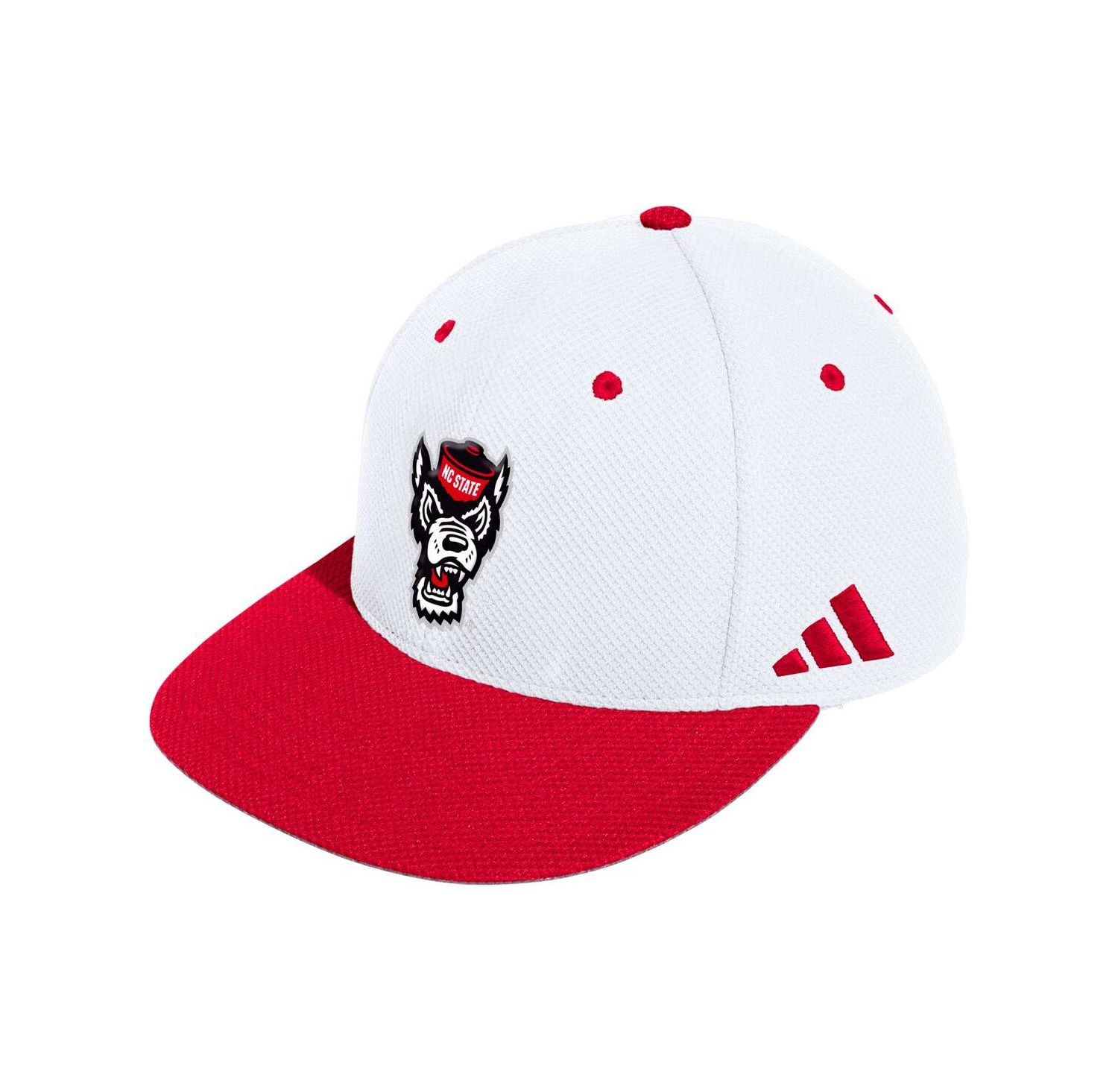 Men's White NC State Wolfpack On-Field Baseball Fitted Hat