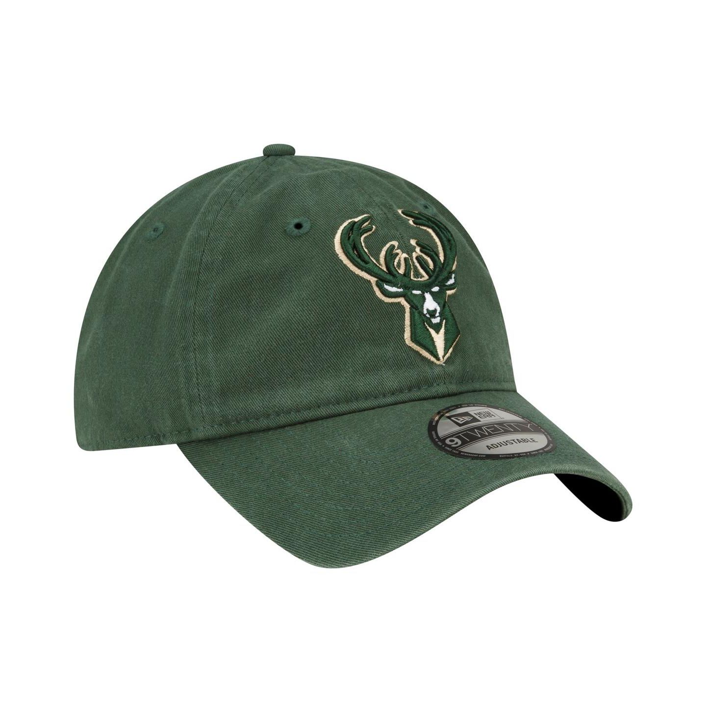 Мужская кепка New Era Hunter Green Milwaukee Bucks Team 2.0 9TWENTY Adjustable Hat — фото 3