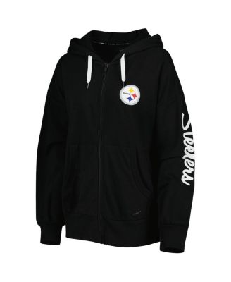 Women's Black Pittsburgh Steelers Emerson Lightweight Full-Zip Hoodie