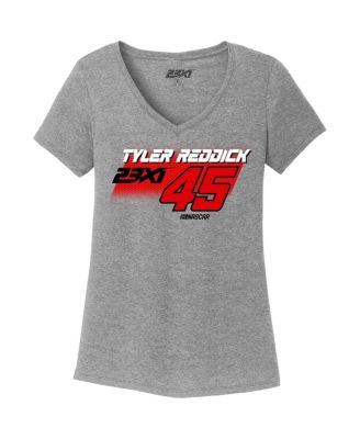 Women's Gray Tyler Reddick Tri-Blend V-Neck T-shirt