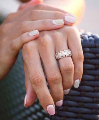 Moissanite Mixed-Cut Cluster Ring (3-5/8 ct. t.w.) in Sterling Silver