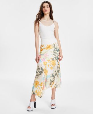 Womens Luci Scoop Neck Sleeveless Cami Top Katrina Asymmetric Mix Print Skirt