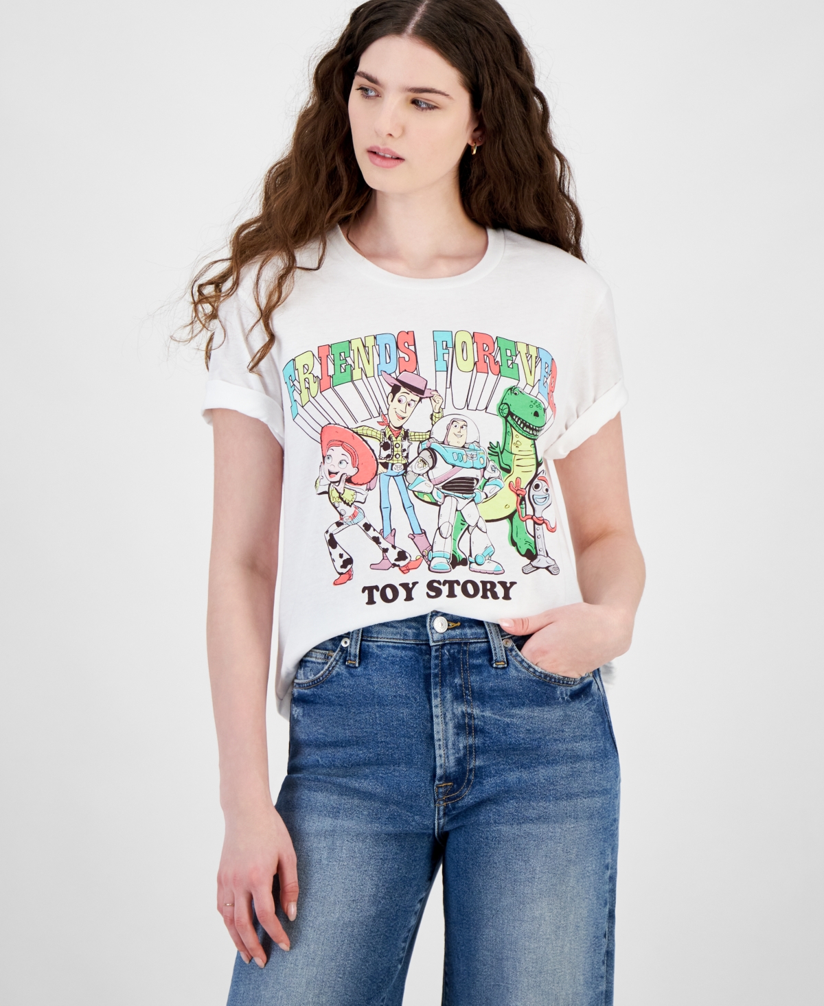 Juniors' Toy Story Friends Forever Graphic T-Shirt - White
