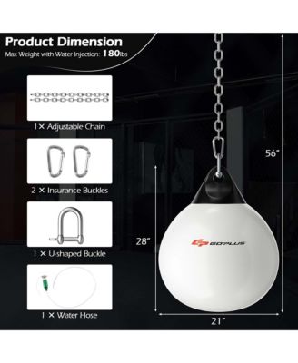 Water Punching Bag 21" 180 Pound Heavy Punching Bag with Adjustable Metal Chain