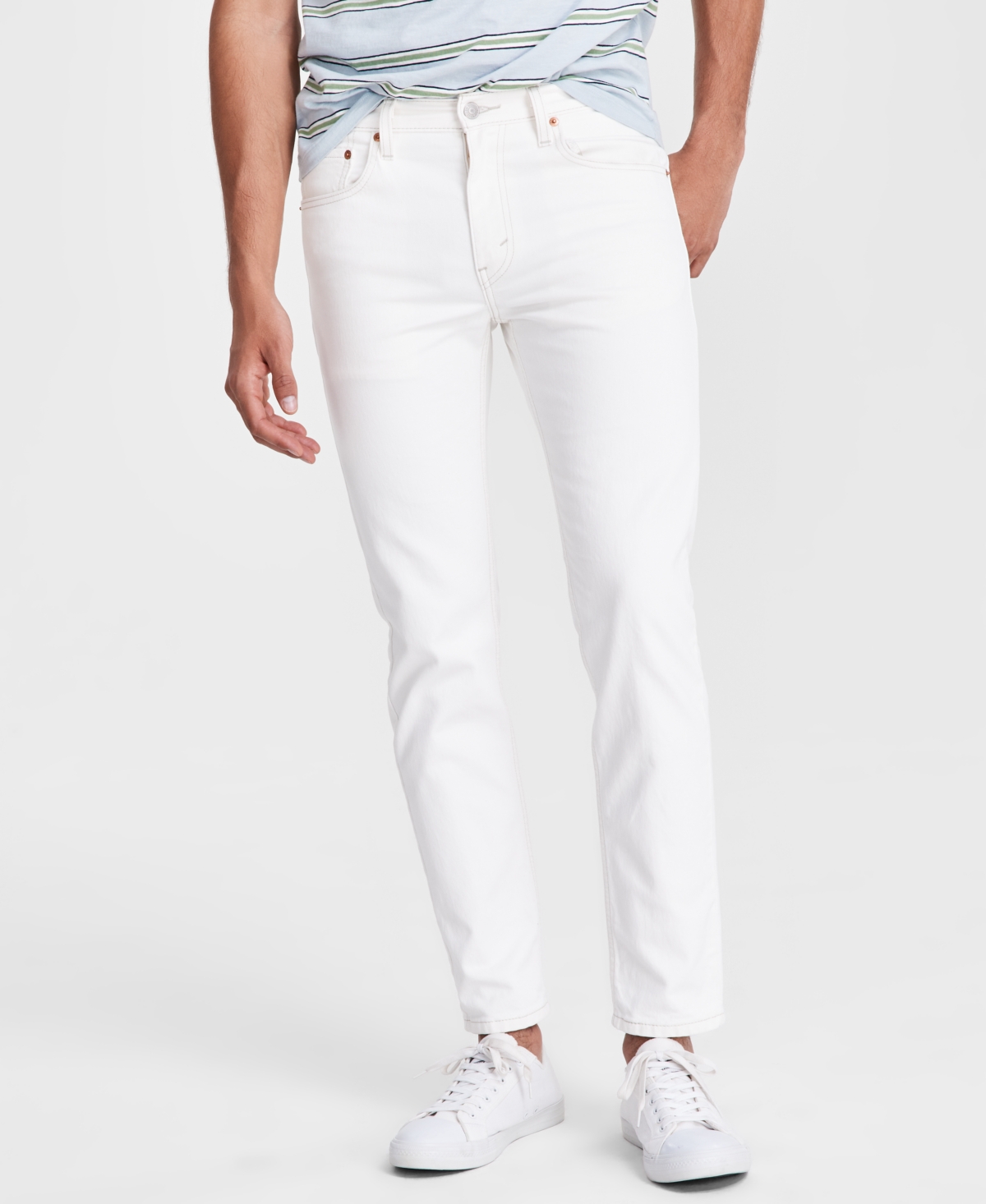 Shop Levi's Men's 512 Slim-fit Tapered White Jeans In Sodium Whi