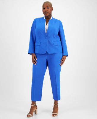 Le Suit - Plus Size Single-Button Blazer Slim-Fit Pantsuit