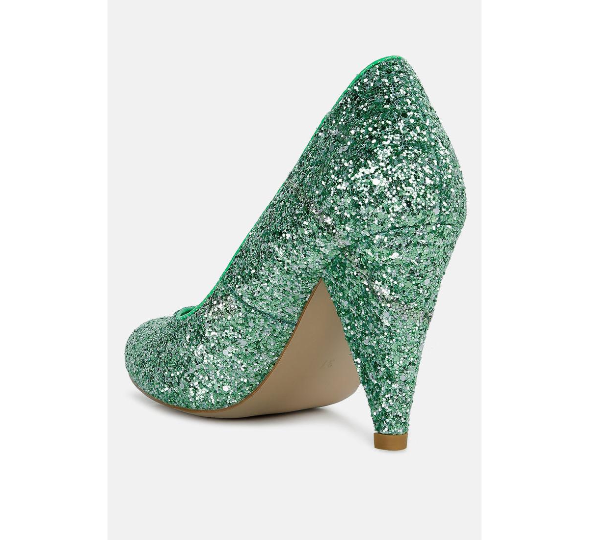 London Rag Sugar Plum Glitter Conical Heel Pumps