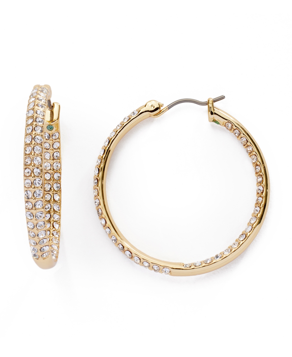 Kleinfeld Faux Stone Pave Hoop Earrings In Crystal,gold
