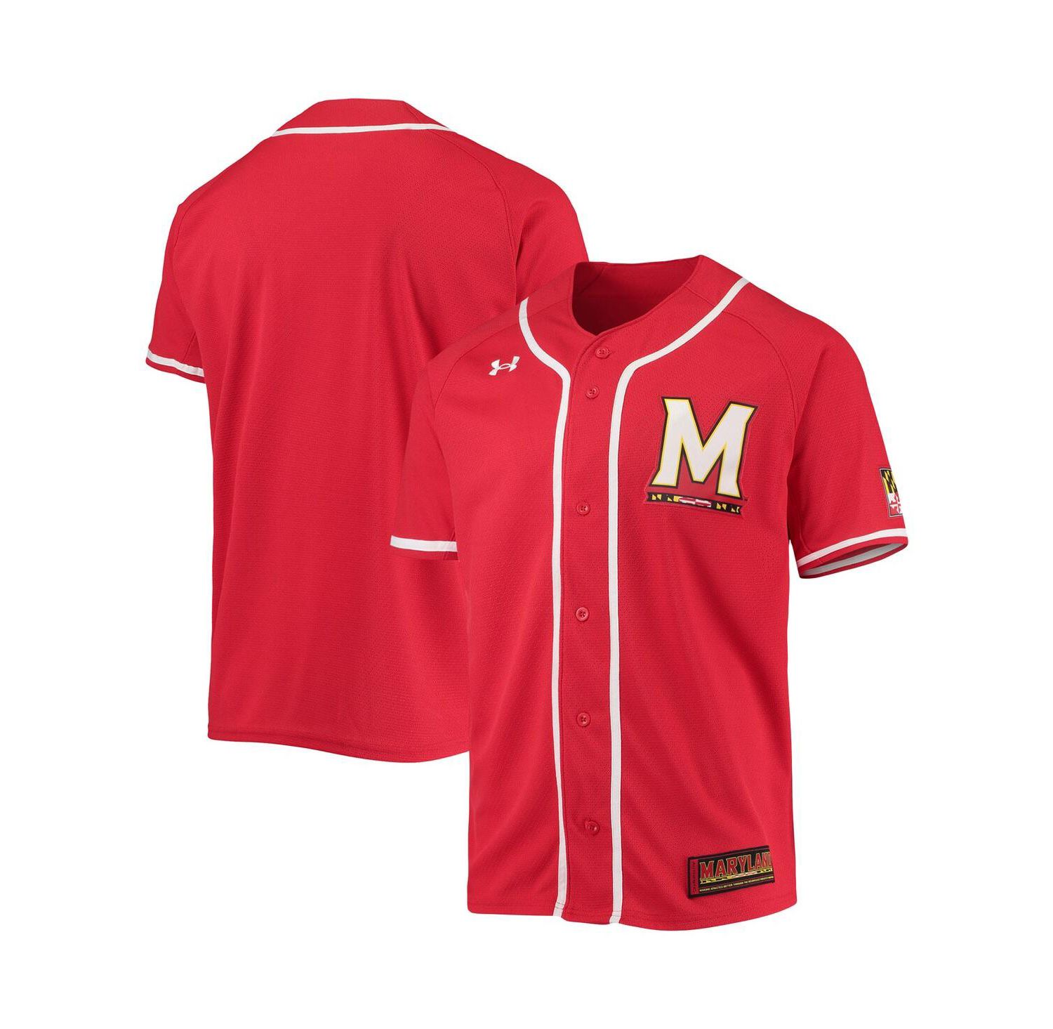 Men's Red Maryland Terrapins Replica Baseball Jersey