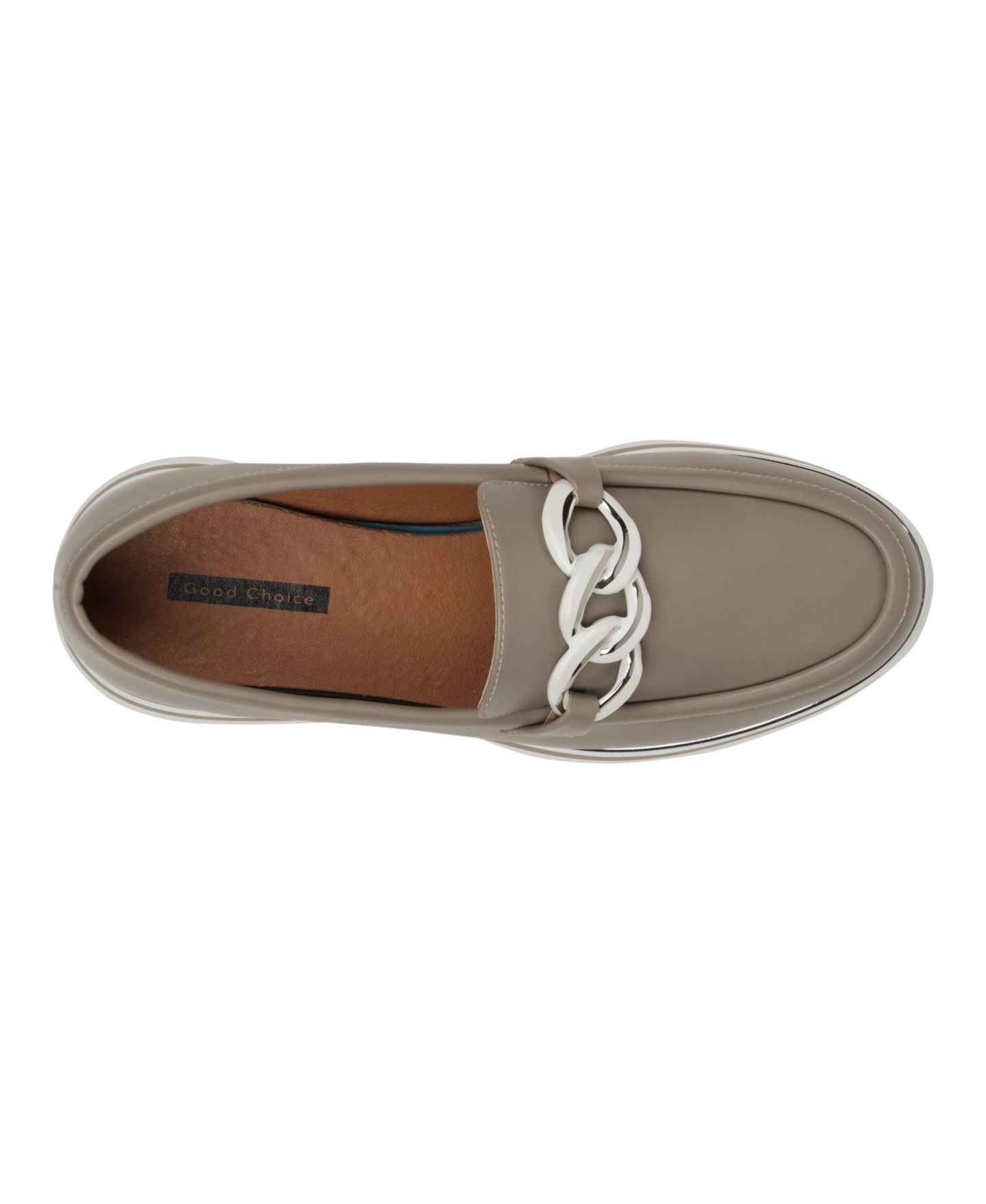 Женские туфли GC Shoes Geneva Chain Slip On Platform, цвет: Серо-коричневый — фото 4