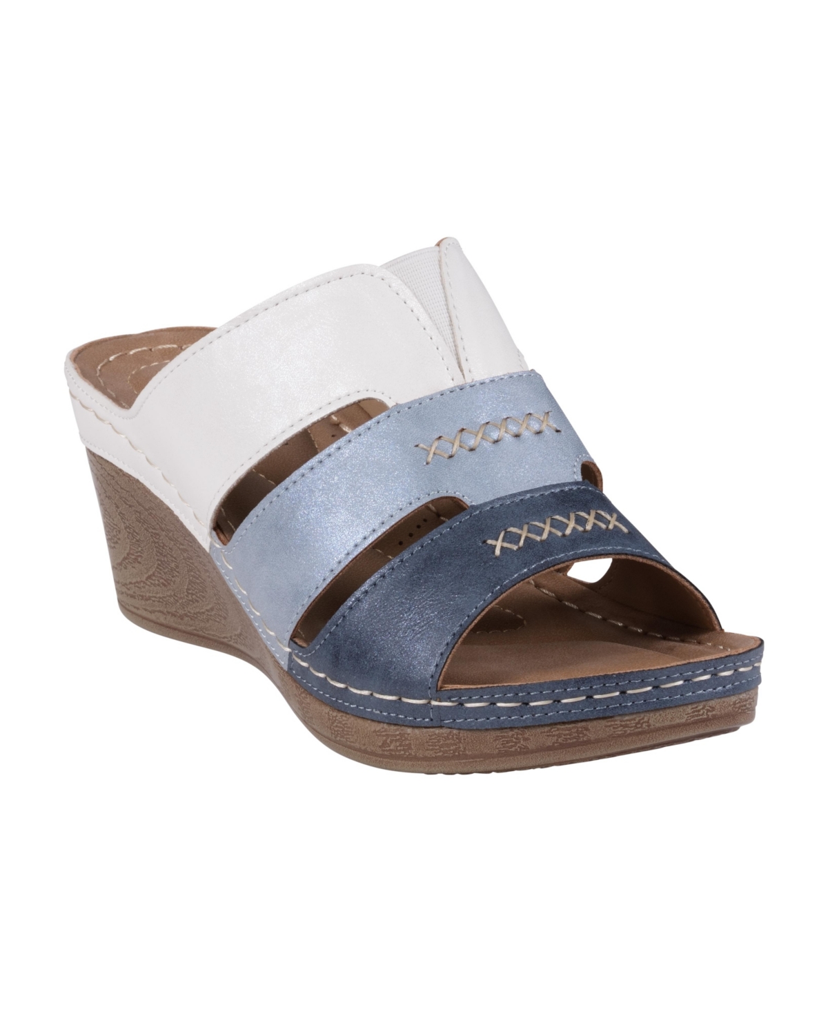 Gc Shoes Women's Delores Triple Band Wedge Sandals