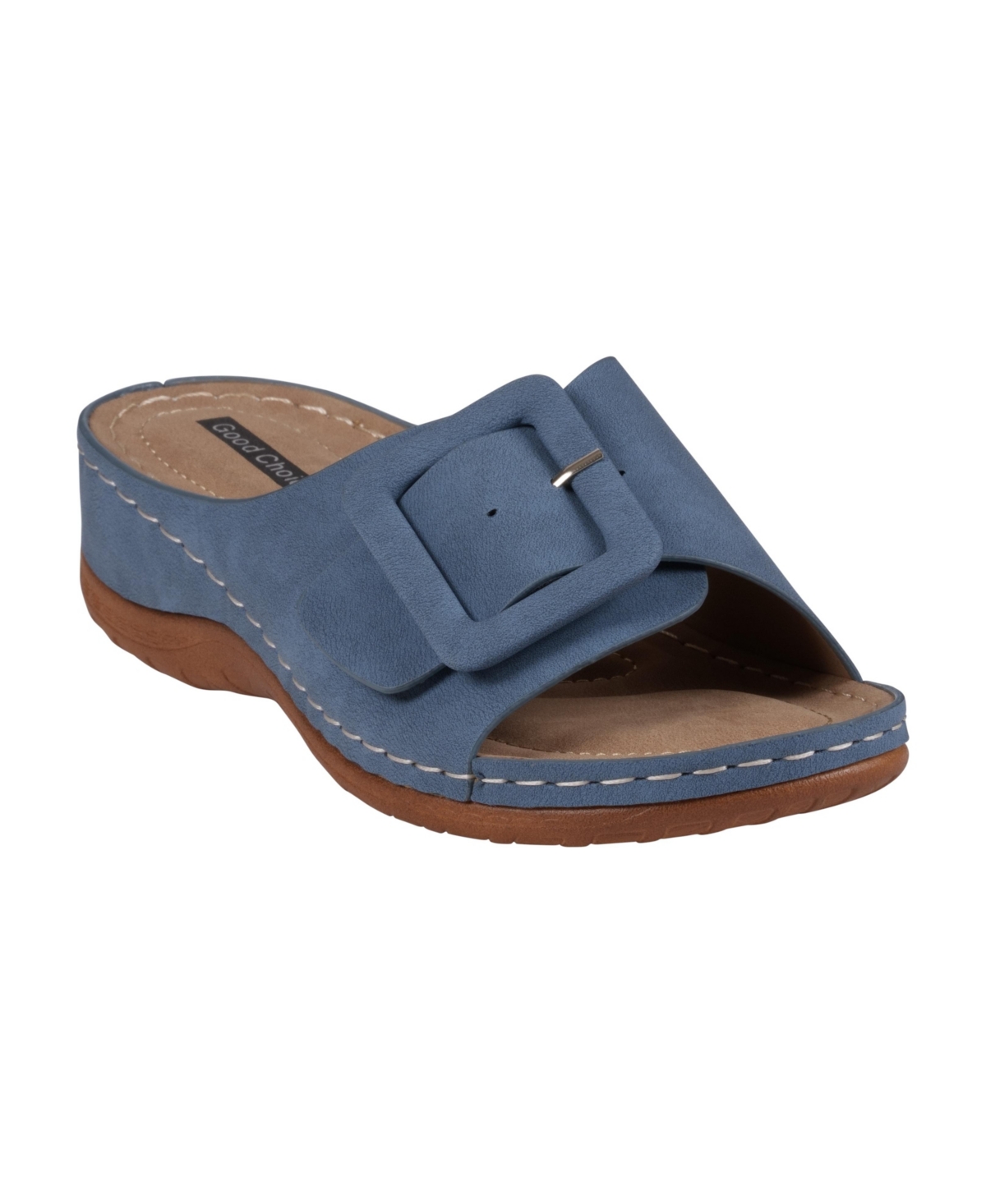 Gc Shoes Women's Hamden Buckle Comfort Flat Sandals In Royal Blue