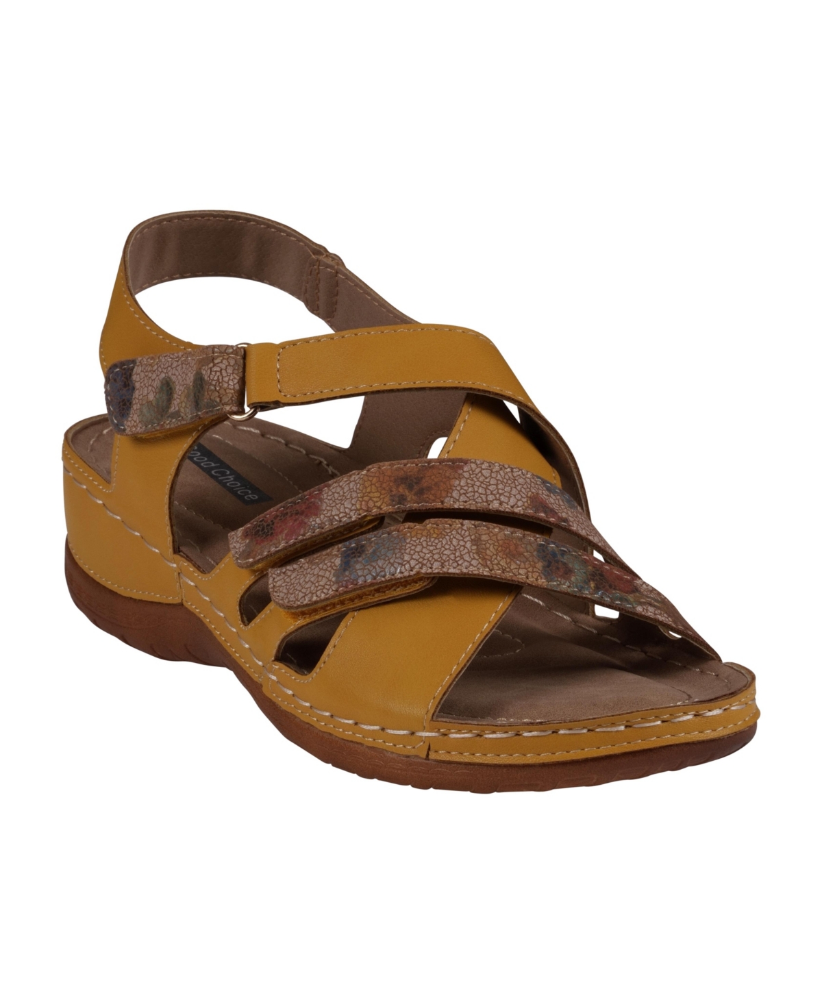 Women's Dalary Strappy Stay-Put Two-Tone Comfort Flat Sandals - Yellow