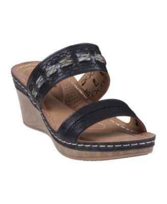 Women's Mariah Double Band Slip-On Wedge Sandals