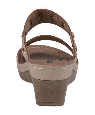 Women's Mariah Double Band Slip-On Wedge Sandals