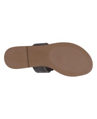 Women's Blossom Flower Embellished Toe Ring Flat Sandals