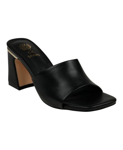 Женские сандалии GC Shoes Soho Square Toe Block Heel Dress Sandals, цвет: Чёрный