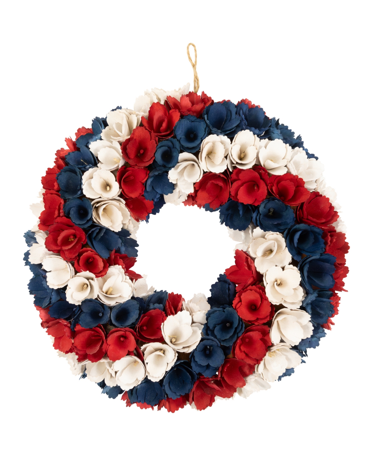 Northlight Americana Artificial Floral Wooden Wreath, 15.5" In Red