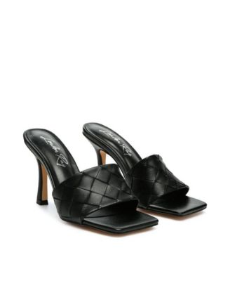 Womens Carmen Woven Strap Mid Heel Sandals